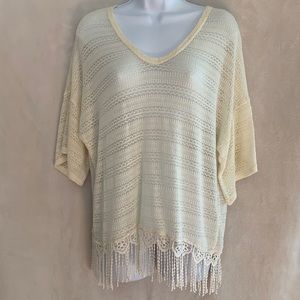 Alya boho slouchy sheer sweater size Small